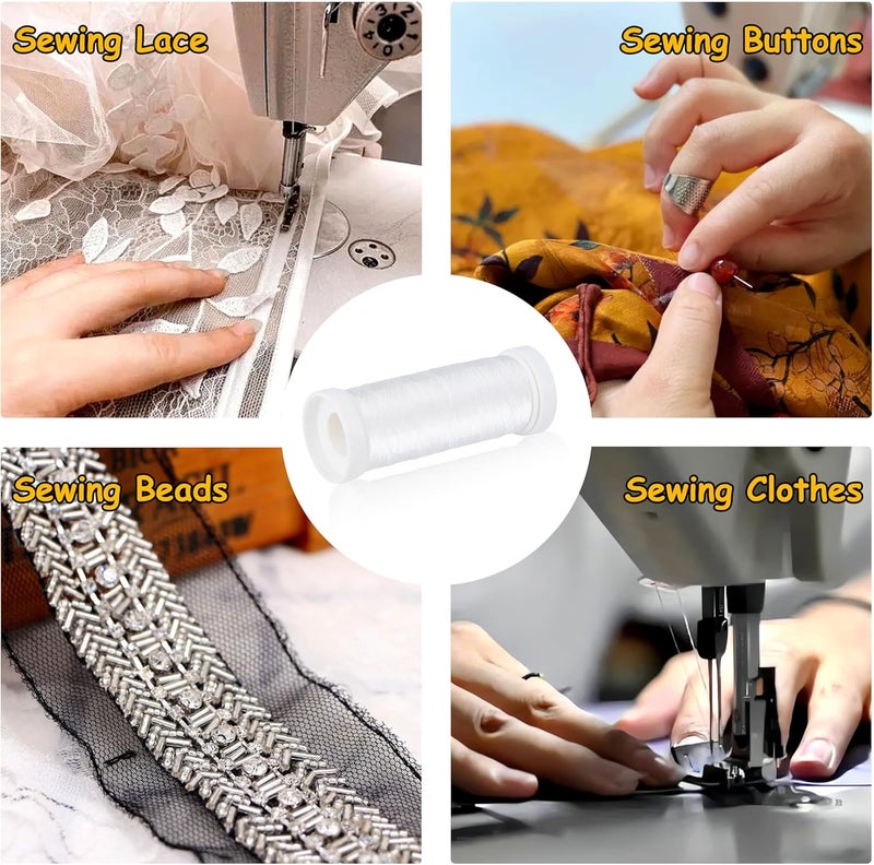 simthread Clear Invisible Nylon Thread 310M Thickness 0.15MM, for Sewing Beading and Hanging Decorations - Image 3